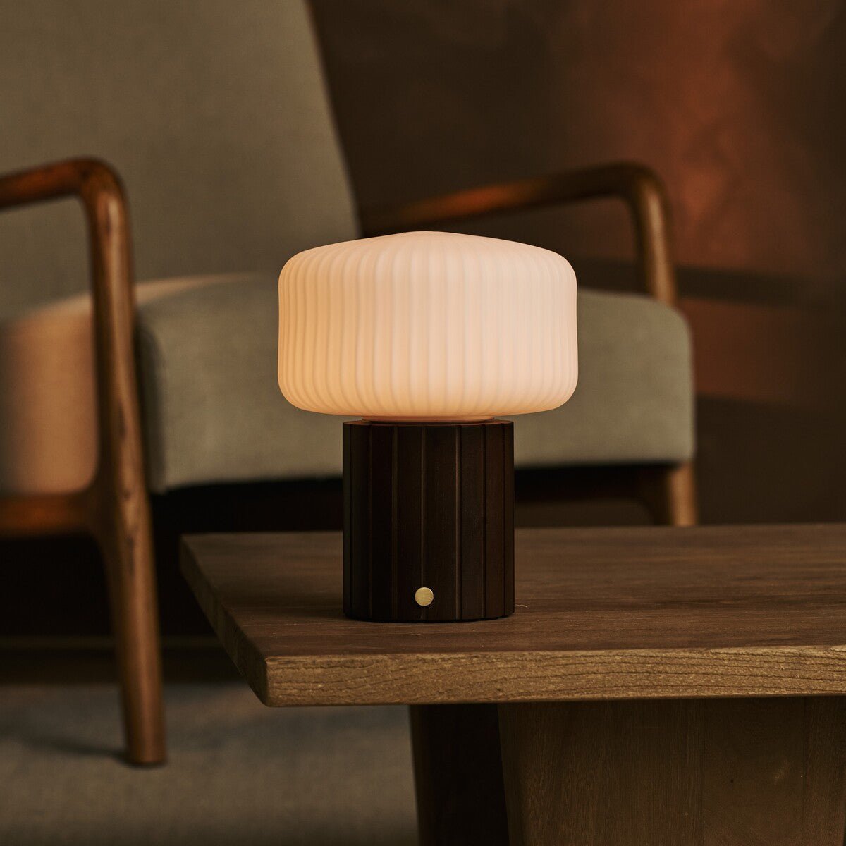 Margaux Dark Brown Rechargeable Table Lamp | Stylish, Cordless & 3 Light Modes
