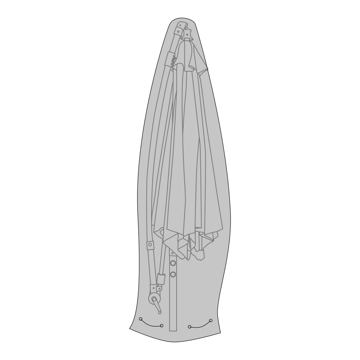 Polyester Parasol Cover – Black Outdoor Umbrella Shield, 270cm