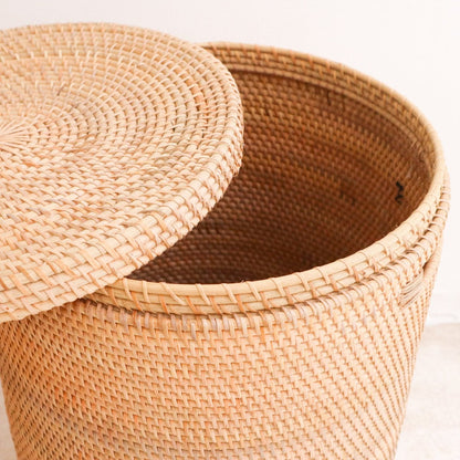 Rattan Laundry Basket with Lid – Handmade Storage Basket SARI