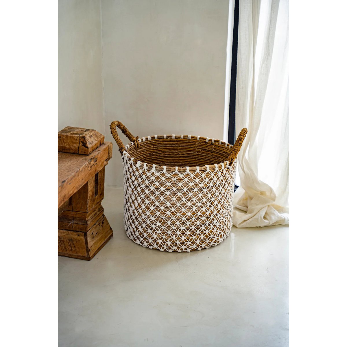 La Cesta de Macramé con Costura Cruzada - L
