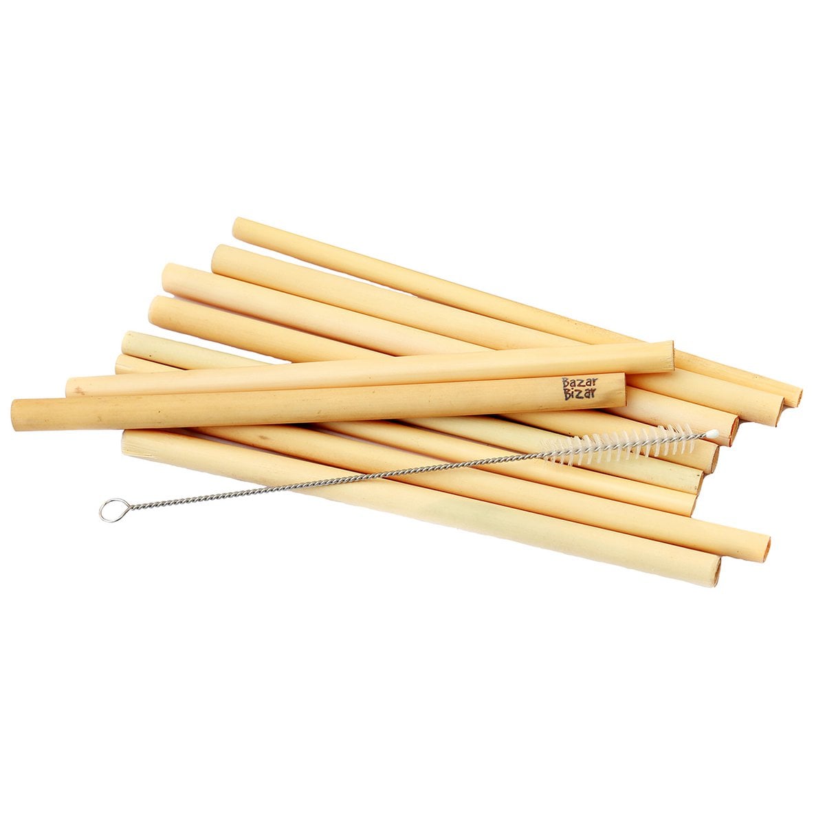 Reusable Bamboo Straws Set - Eco-Friendly 10-Piece with Brush