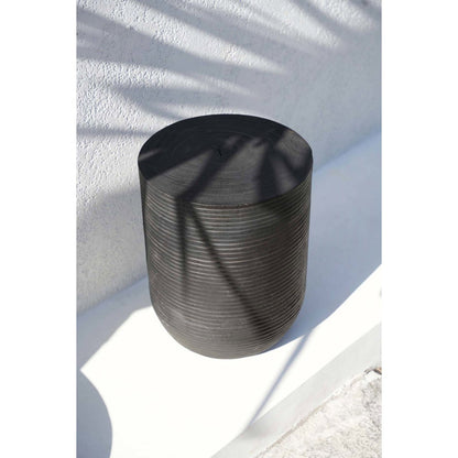 Suar Wood Stool - Black Accent Stool for Modern Interiors