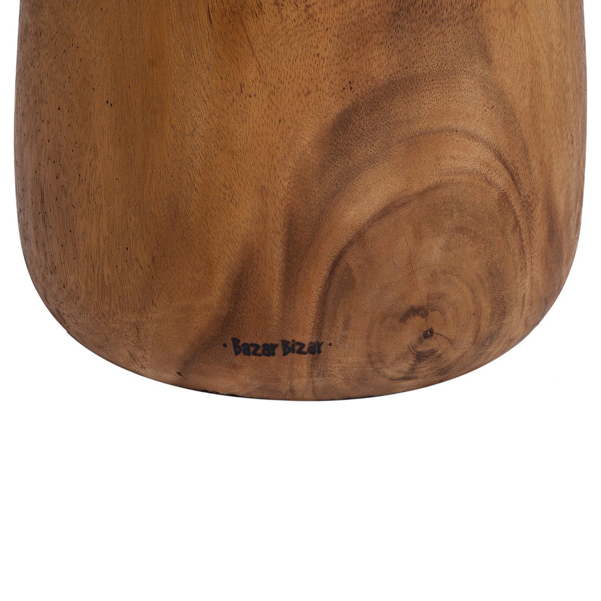 Suar Wood Stool - Natural Round Accent Stool or Side Table