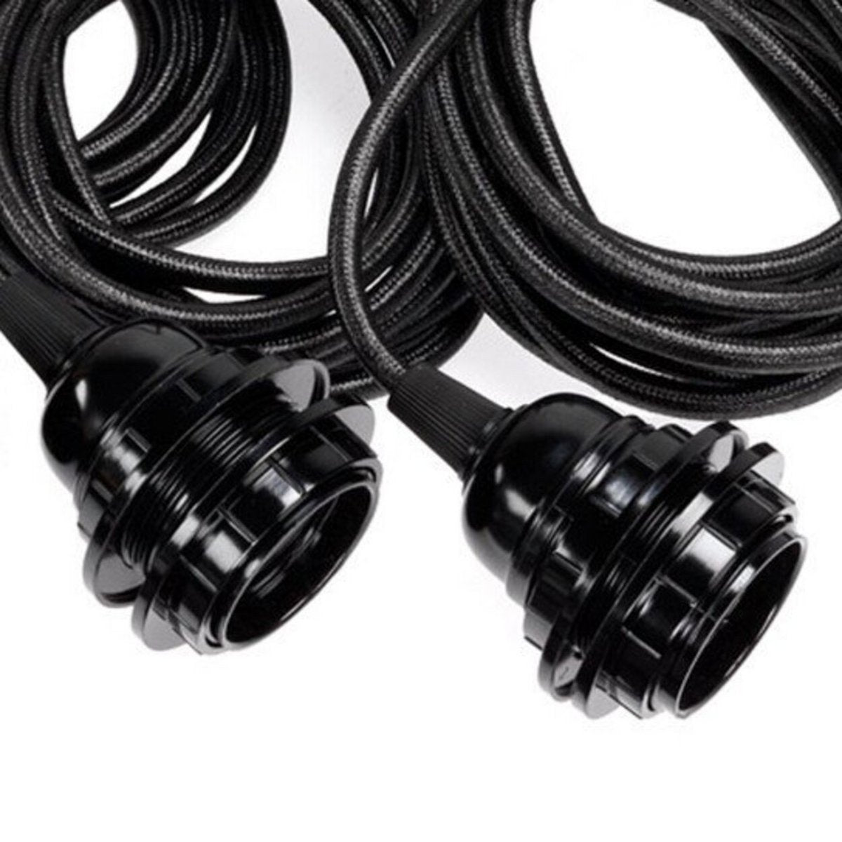 Black Ceiling Light Fitting - Triple Pendant with Adjustable Cables