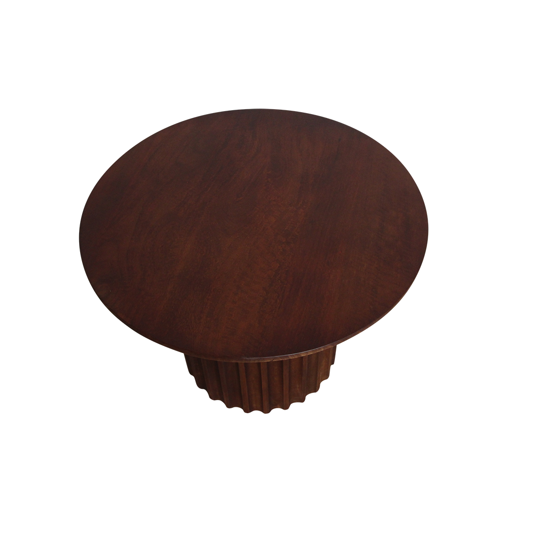 Mango Wood Side Table - Brown Bullnose Accent Table, 55 cm