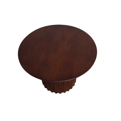 Mango Wood Side Table - Brown Bullnose Accent Table, 55 cm