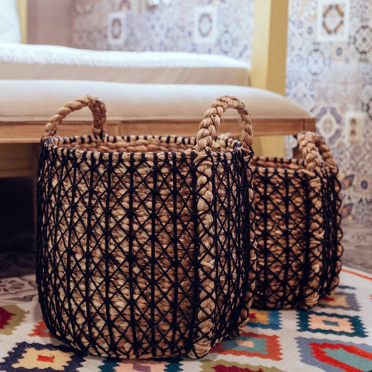 Water Hyacinth Laundry Basket - Handwoven Plant Basket | Soeji
