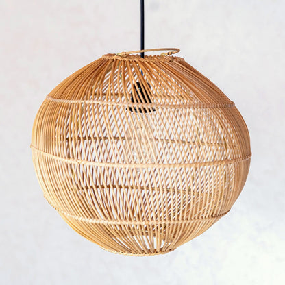 Rattan Pendant Light - Boho Modern Hanging Lamp, Spherical, 40-50cm