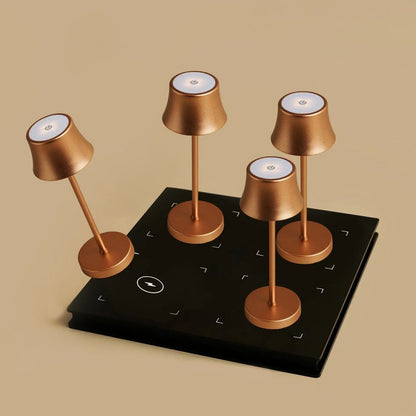 Combi Set | 4 x De Pijp Mini Copper Rechargeable Table Lamps & 1 x Amstel Charging Station