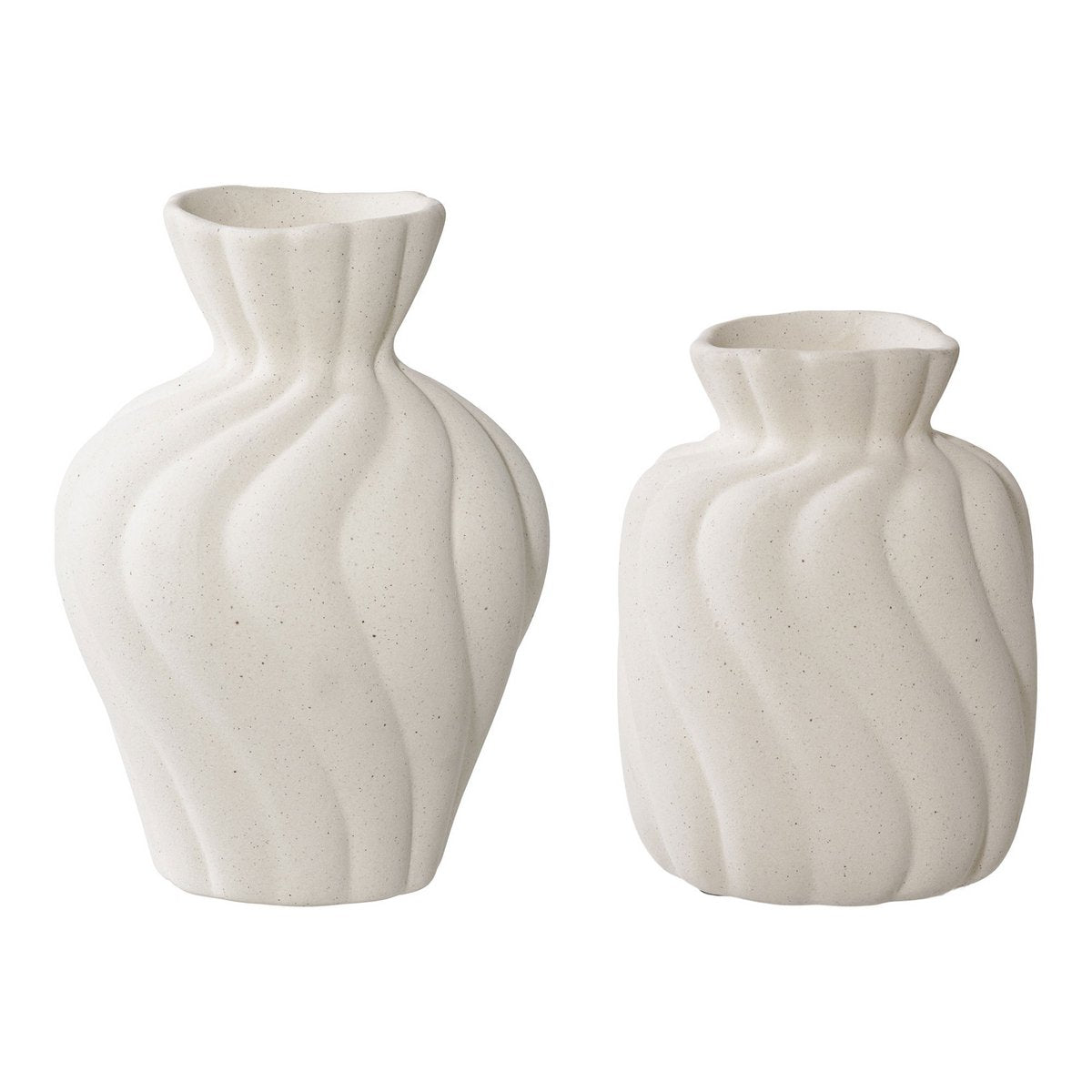 White Ceramic Vases - Nordic Style, Set of 2