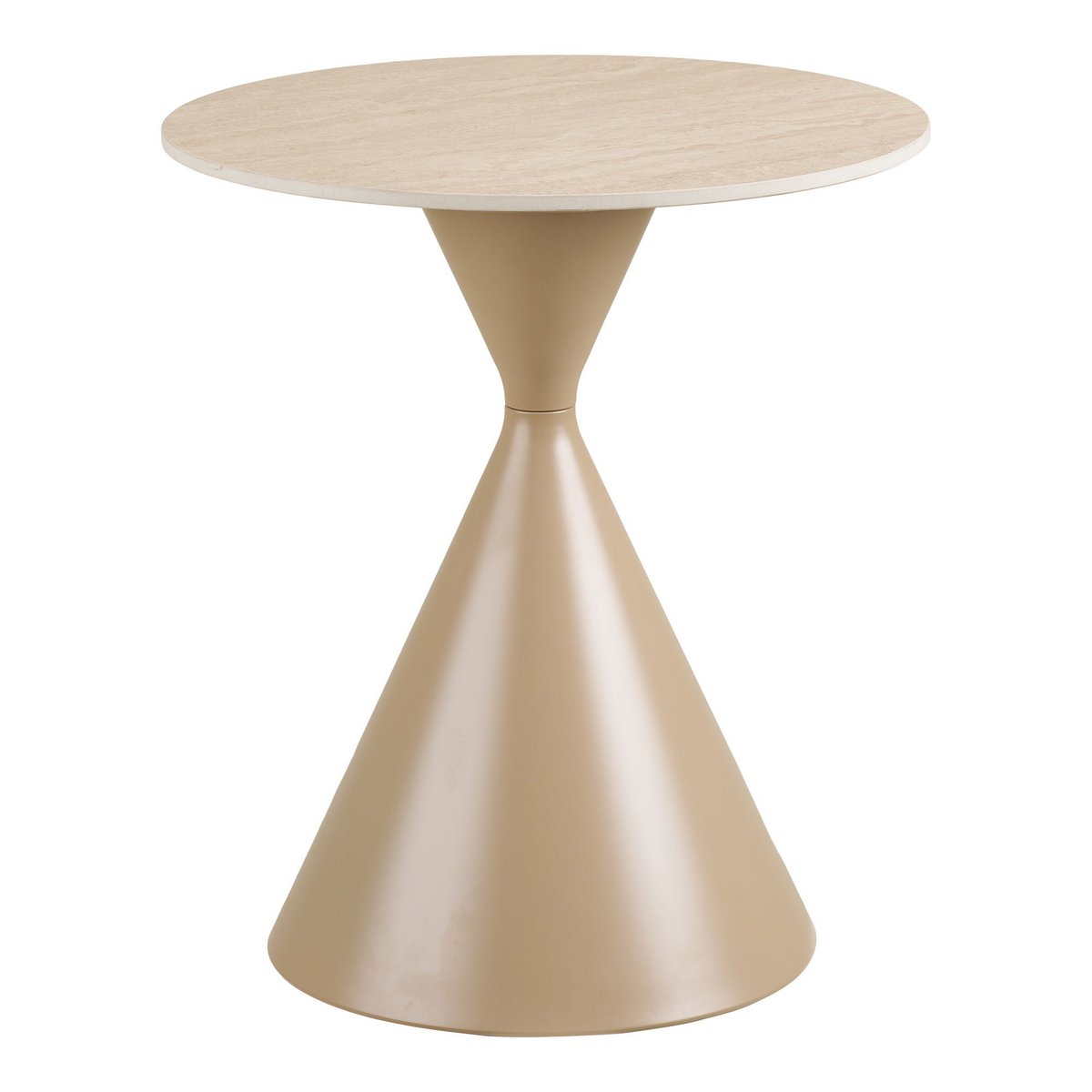 Annecy Side table, ceramic table top/steel, travertine/sand, ø50x56 cm
