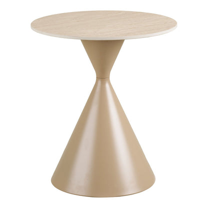 Annecy Side table, ceramic table top/steel, travertine/sand, ø50x56 cm