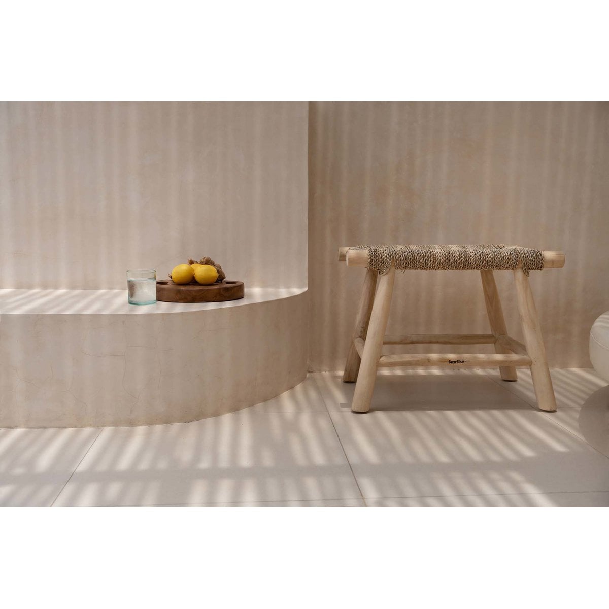 Seagrass Stool - Natural Woven Accent Stool - Medium
