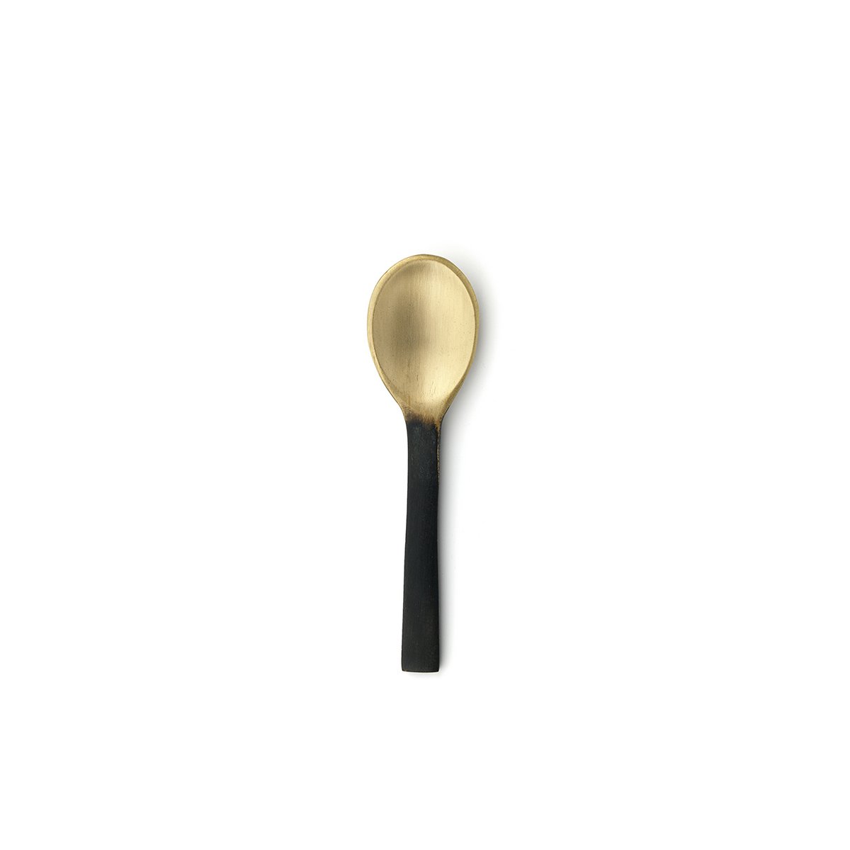 Brass Salt Scoop - Black and Gold Mini Serving Spoon