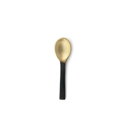 Brass Salt Scoop - Black and Gold Mini Serving Spoon