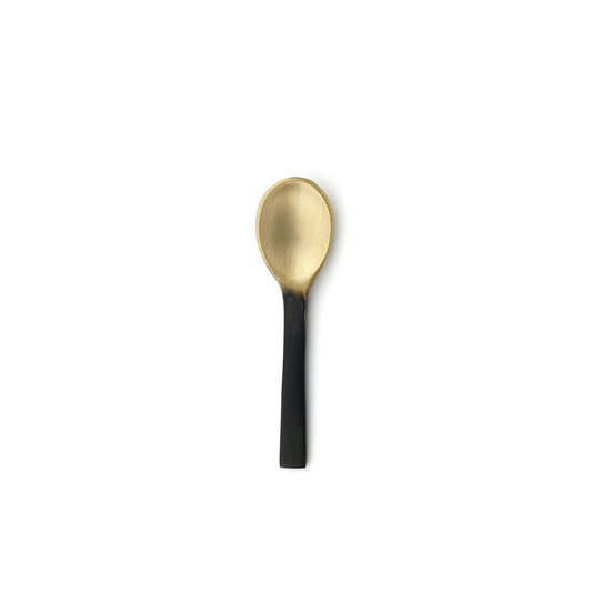 Brass Salt Scoop - Black and Gold Mini Serving Spoon