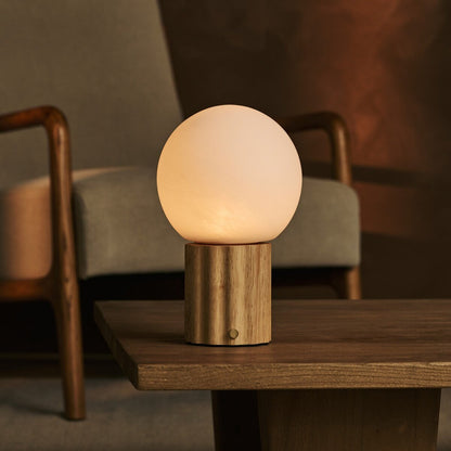 Light Brown Table Lamp – Rechargeable Cordless Lamp with 3 Light Colors