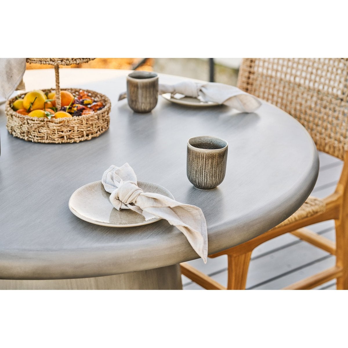 Ceramic Lunch Plates Set of 4 - Beige Scandinavian Style, 21cm