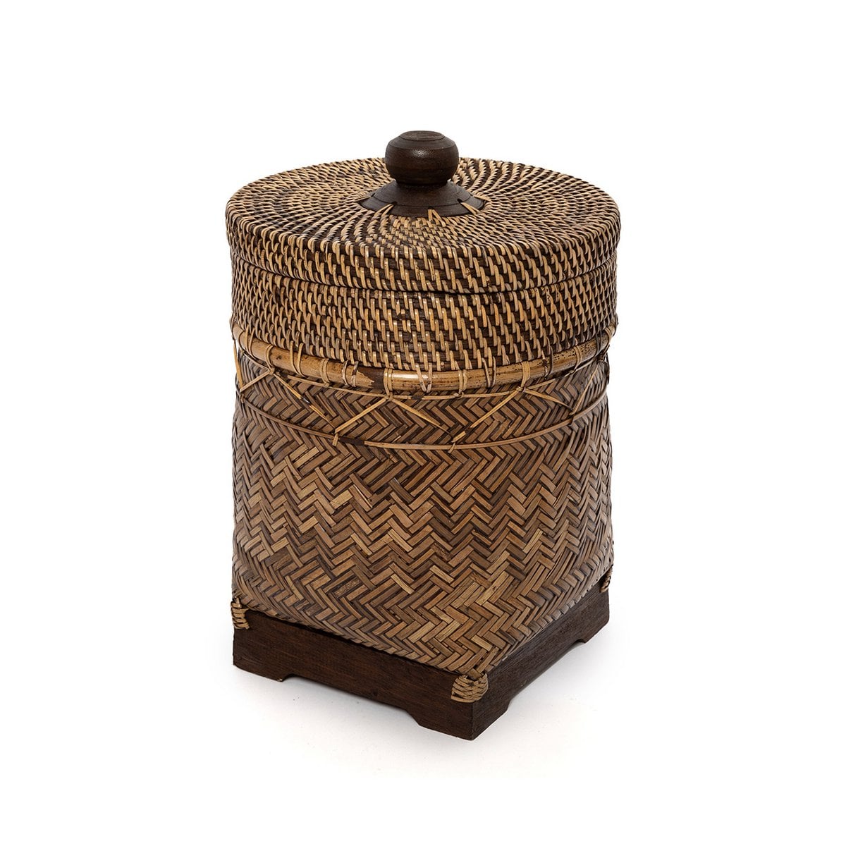 Rattan Bathroom Bin Basket - Natural Brown