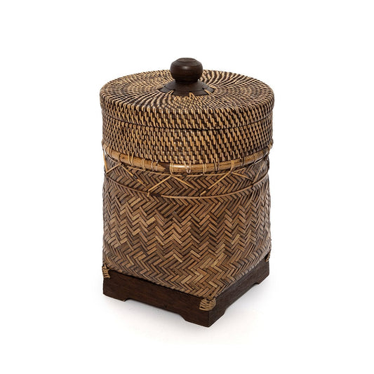 Rattan Bathroom Bin Basket - Natural Brown