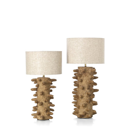 Papier-Mâché Table Lamp - Modern Spiked Design - Mud - Medium
