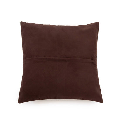 La Funda de Cojín de Cuero de Cuatro Paneles - Chocolate - 40x40