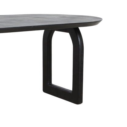 Mango Wood Dining Table - Black Bullnose Edge, Modern Style