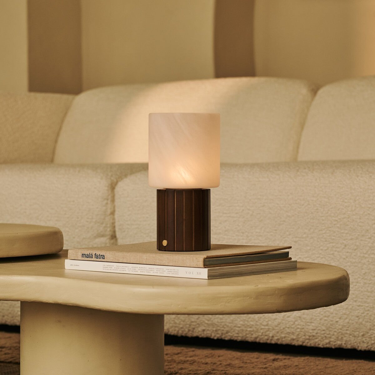 Dark Brown Rechargeable Table Lamp Cordless Dimmable 3-Light
