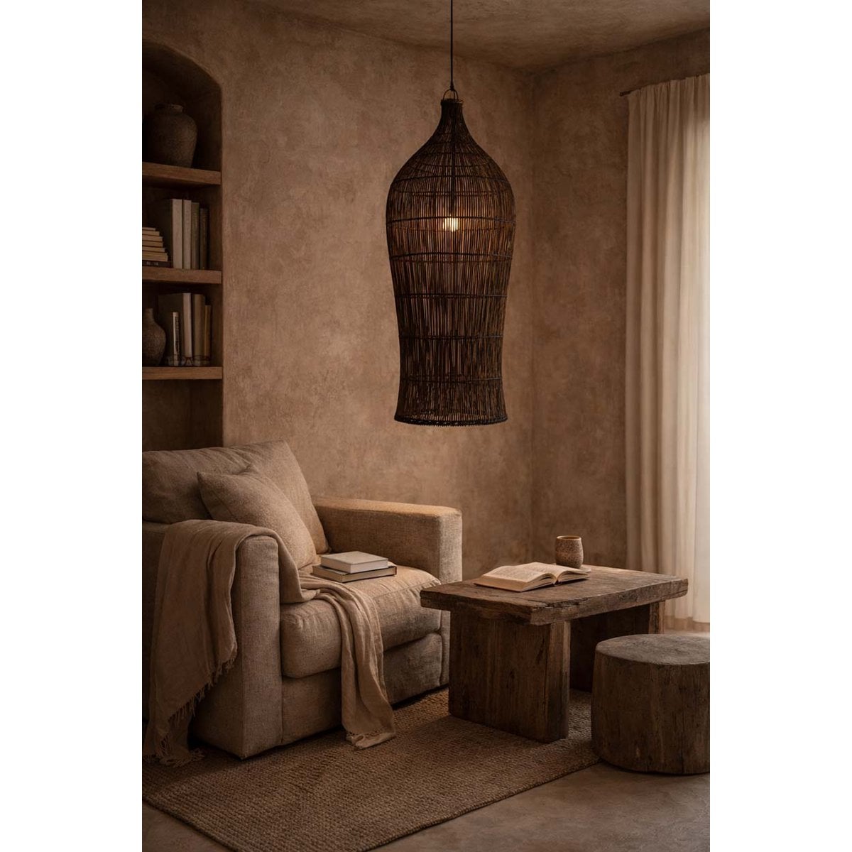 La Lanterne Pendentif Oasis Tower - Noyer foncé - M