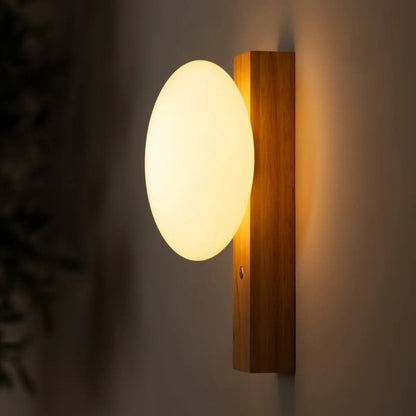 Matthew Light Brown Stylish Wooden Cordless Wall Lamp – Rechargeable & Dimmable