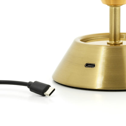 Iron LED Table Lamp - Adjustable Brightness, Rechargeable - The Glow Sinatra