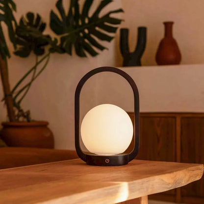 Skye Dark Brown Wooden Cordless Lamp | Rechargeable, Dimmable & 3 Light Modes