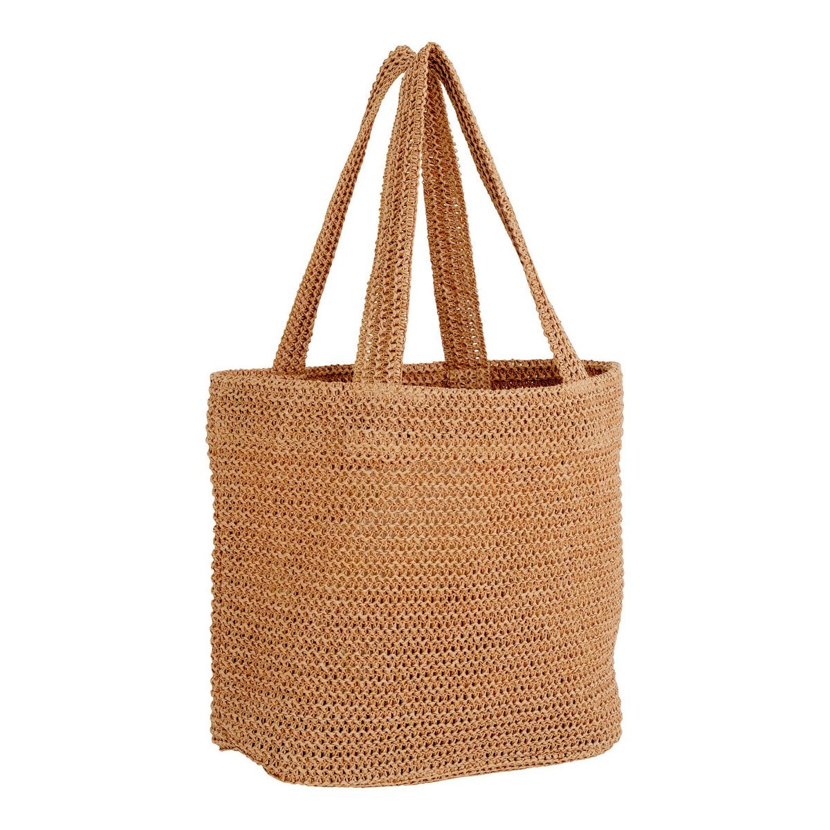 Paper Straw Tote Bag - Natural Woven Design, 31x46 cm