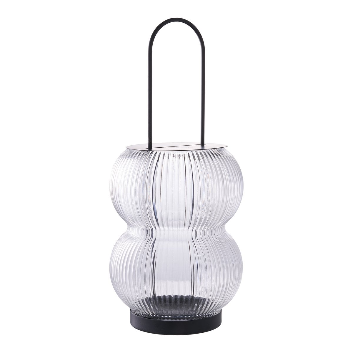Lucena Lantern - Black, Metal/Glass, 16x16x36 cm