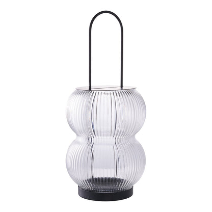 Lucena Lantern - Black, Metal/Glass, 16x16x36 cm