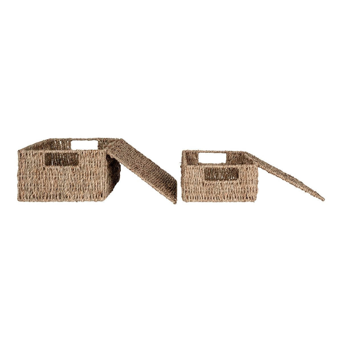 Seagrass Baskets Set - Natural Woven Storage Baskets - Set of 2