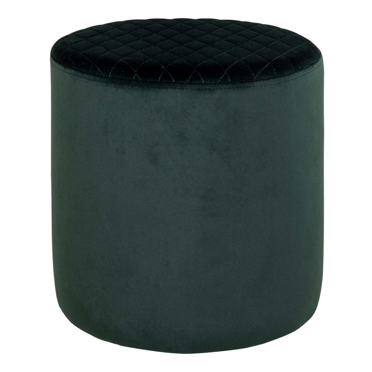 Ejby Pouf - Dark Green, Velvet, Ø34x36cm