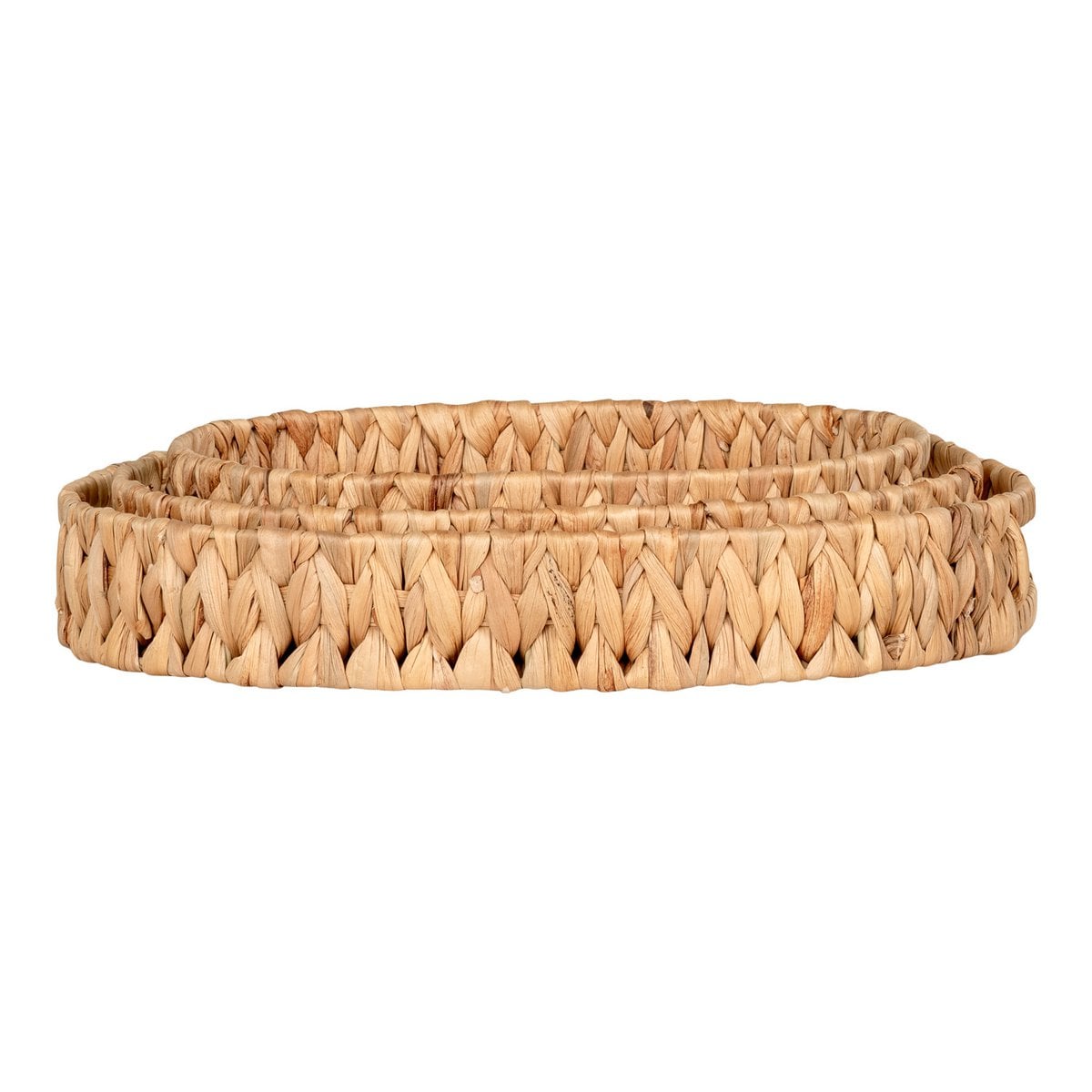 Water Hyacinth Serving Trays - Natural Rustic Set of 3