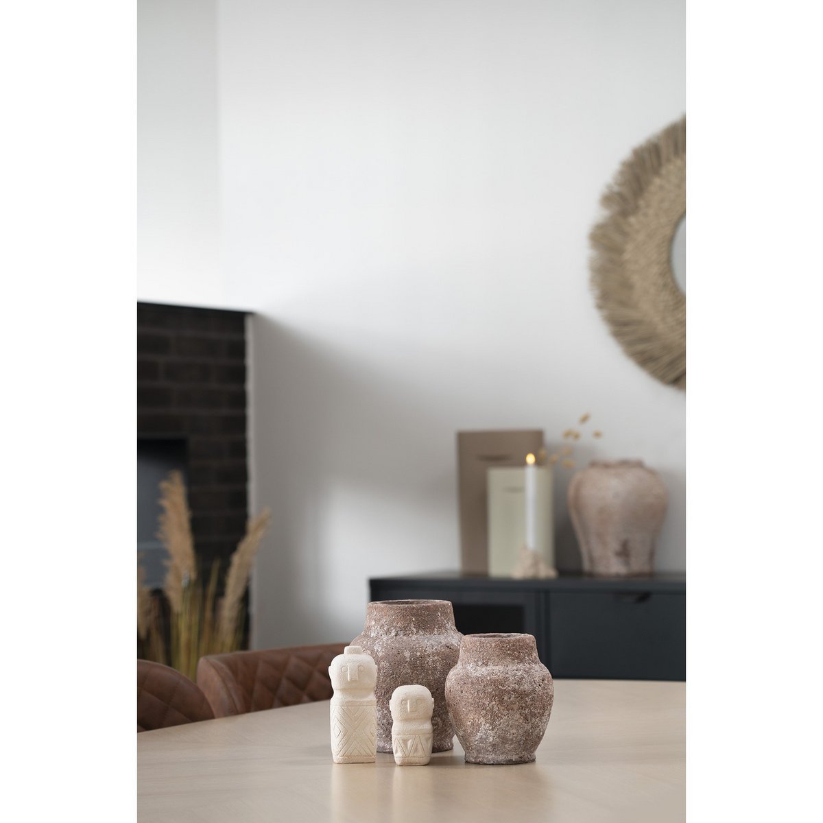 Decoration - Decoration in cement, beige, 5,5x5,5x10 cm