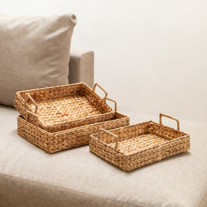 Water Hyacinth Tray BESAKIH – Handwoven Serving Tray, 3 Sizes