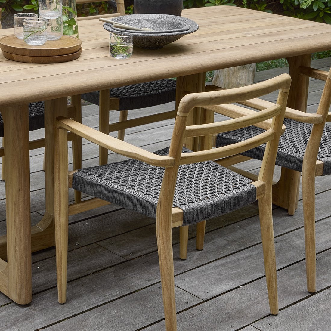 Sillón de teca Verano para jardín - Negro
