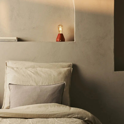 Zavi Chestnut Brown Rechargeable Table Lamp | LED, Cordless & 80-Hour Battery Life
