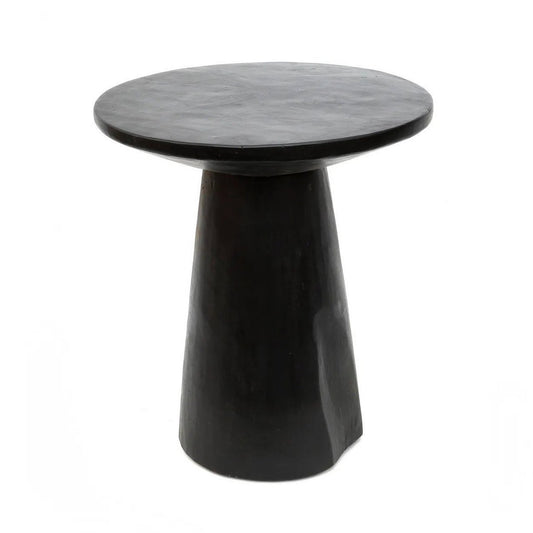 Dřevěný odkládací stolek - Černý kónický akcentní stolek, 50 cm