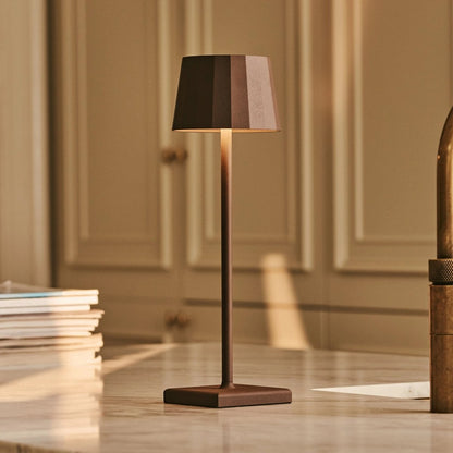 William Mocha Brown Rechargeable Table Lamp | Wireless Charging & 120-Hour Battery Life