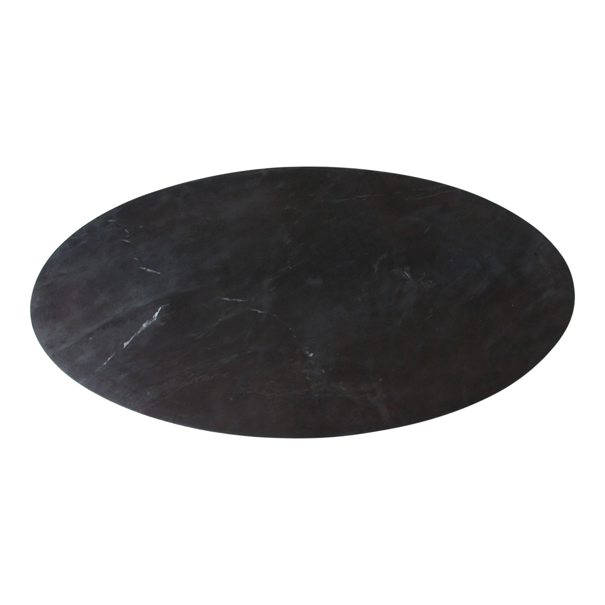 Oval marble coffee table - black - 120x60x38 cm