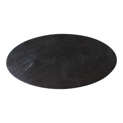 Oval marble coffee table - black - 120x60x38 cm