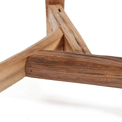 Teak Yatai Stool - Natural Wood Accent Piece - Medium