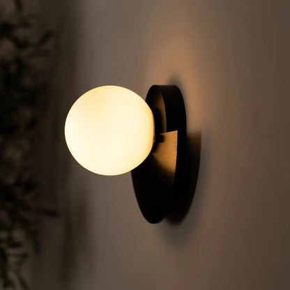 Kane Black Cordless Wall Light – Rechargeable Wood & Glass Lamp