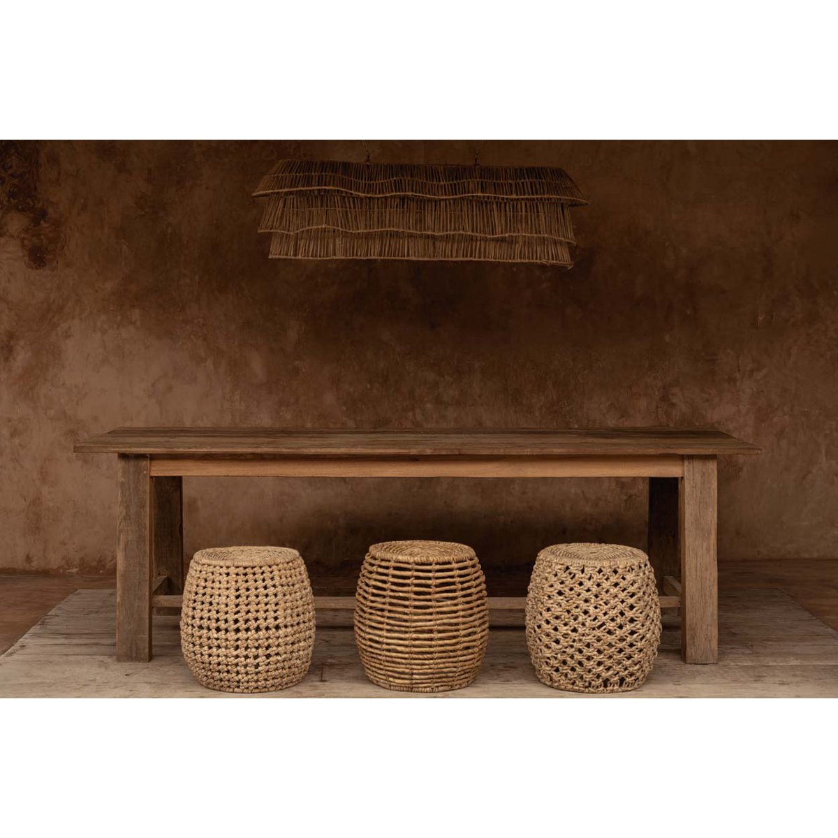Banana Leaf Stool - Natural Fiber Accent Stool or Side Table