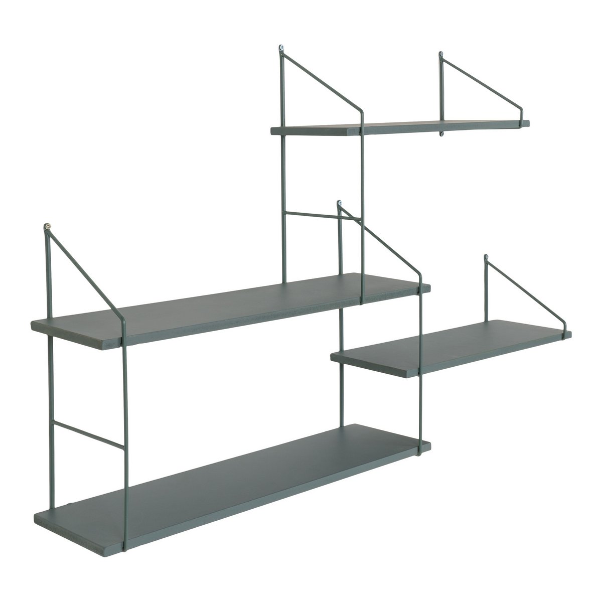 Harlem Shelf - Green, Steel/Paulownia, 99x17.5x62 cm